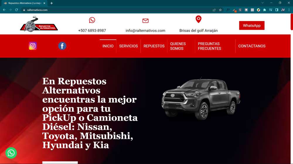 Pagina Web - Repuestos Alternativos